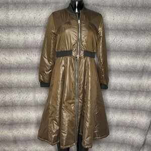 Brown Long Puffer Convertible Coat